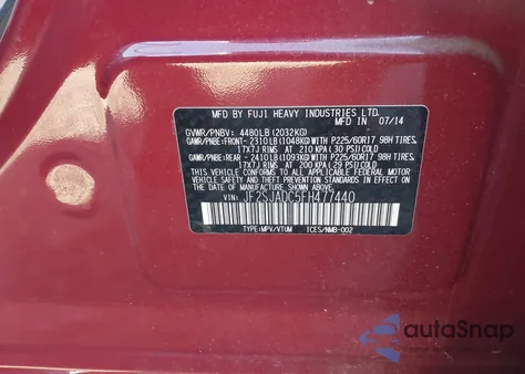 2015 Subaru Forester 2.5I Premium from USA, damaged, VIN JF2SJADC5FH477440